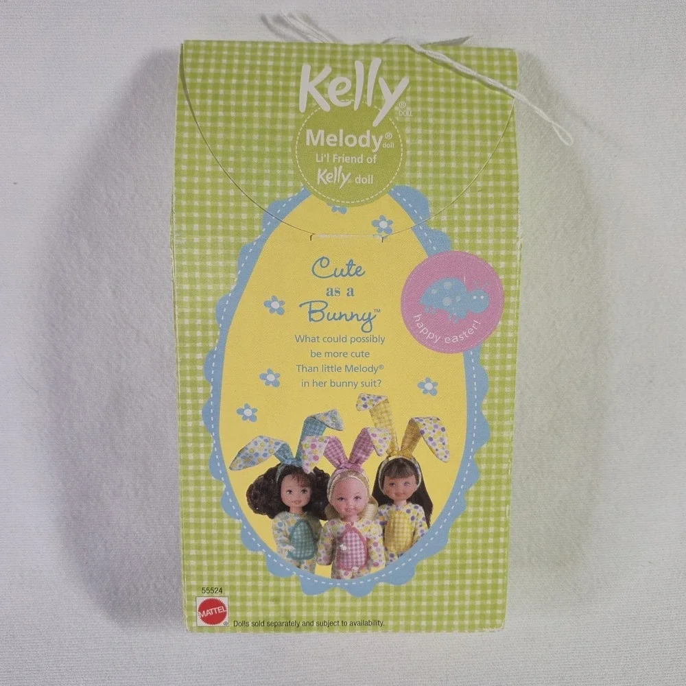 Cute As A Bunny Melody Barbie Kelly Easter Doll Outfit 2002 Mattel 55524 New IB
